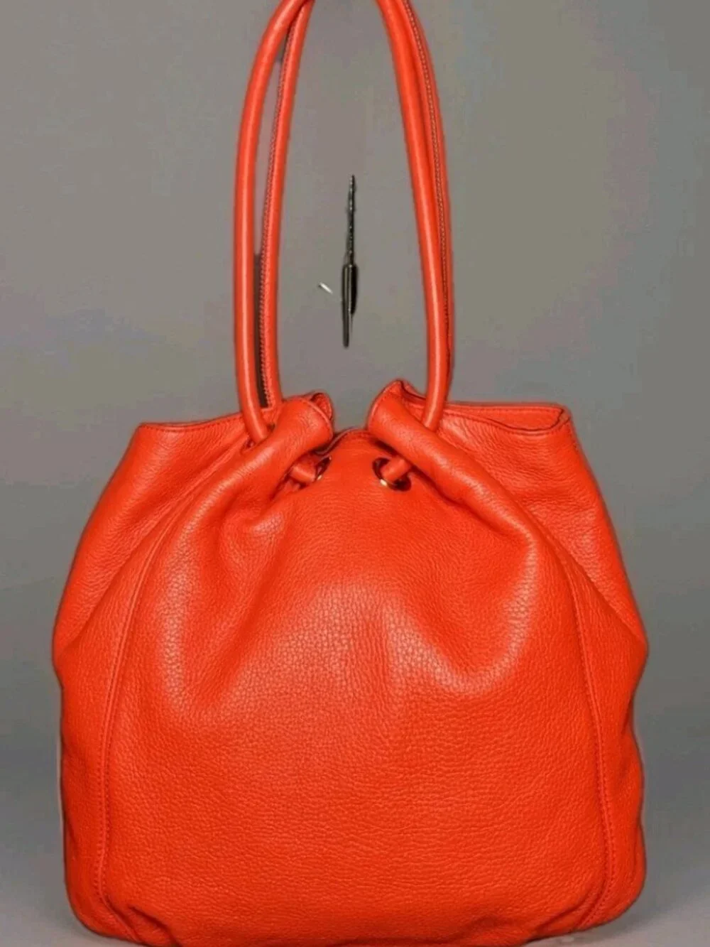 MICHAEL KORS TANGERINE LEATHER RING TOTE HOBO SHOULDER BAG SOFT LEATHER